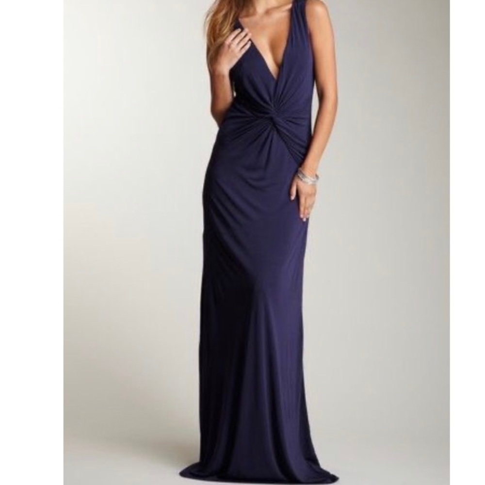 Halston Heritage navy twist gown